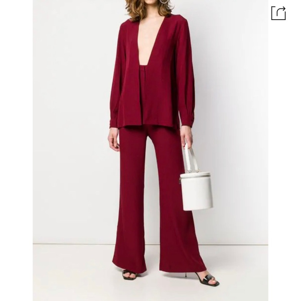 STAUD NWT Combined Blazer Jumpsuit in Red